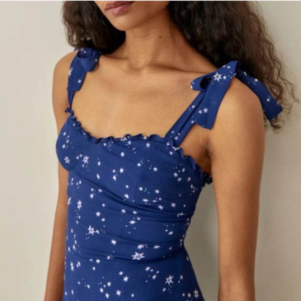 Reformation Christine Mini Dress - Starry Night - Picture 3 of 7